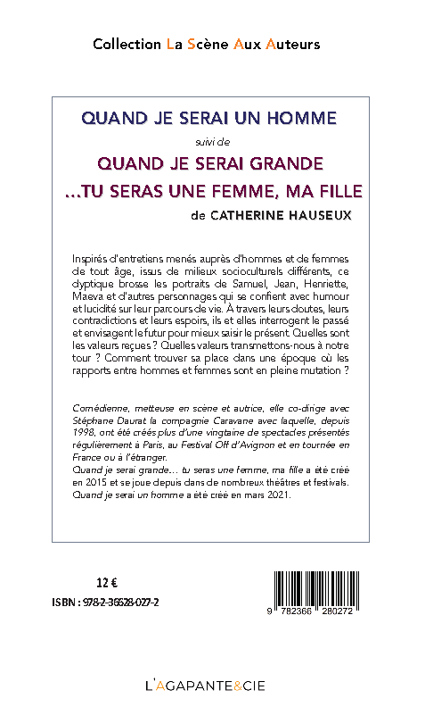 QUAND JE SERAI UN HOMME suivi de QUAND JE SERAI GRANDE …TU SERAS UNE FEMME, MA FILLE